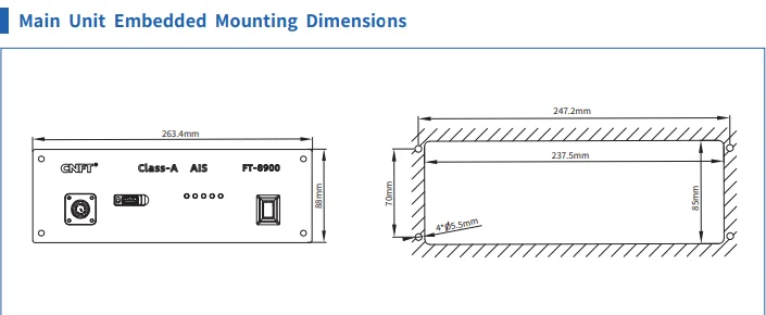 FT-8900  Class a   AIS  Transponder  with AIS Pilot Plug  / CNFT  Class  a  Automatic Identification System