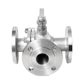 High-Quality Manual 3-Way Stainless Steel Ball Valve - CF8/CF3/CF8M/CF3M, Flanged Ends