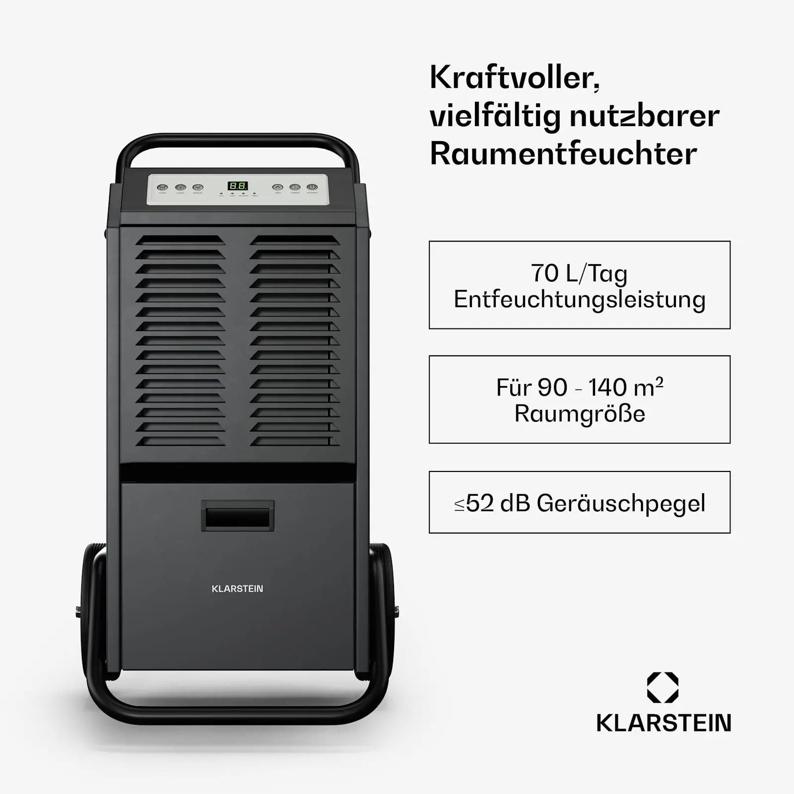 Dehumidifier, 70L, Portable, 100-140, m2 - detail 4