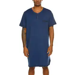 Customize Design Comfortable 180 Cotton Blank Long Night men Sleeping Shirts Breathable Sleep Tee Dresses For Women