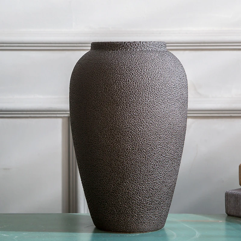 Chinese Style Ikebana Yellow Circle Ginger Jar Antique Ceramic Vase For Home Decoration