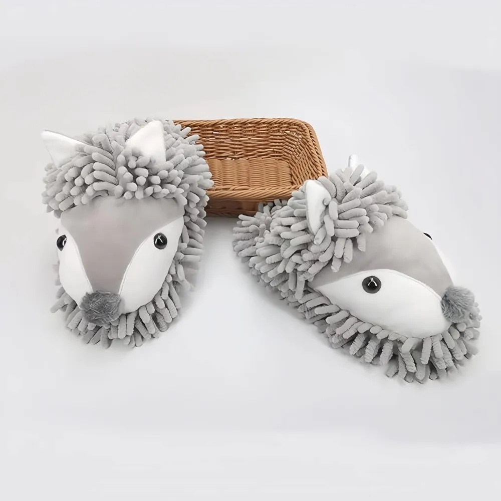 Hot Selling Plush Animal Slippers For Women Man 2023 New Couple Slides Soft Household Cartoon Indoor Antiskid Slippers