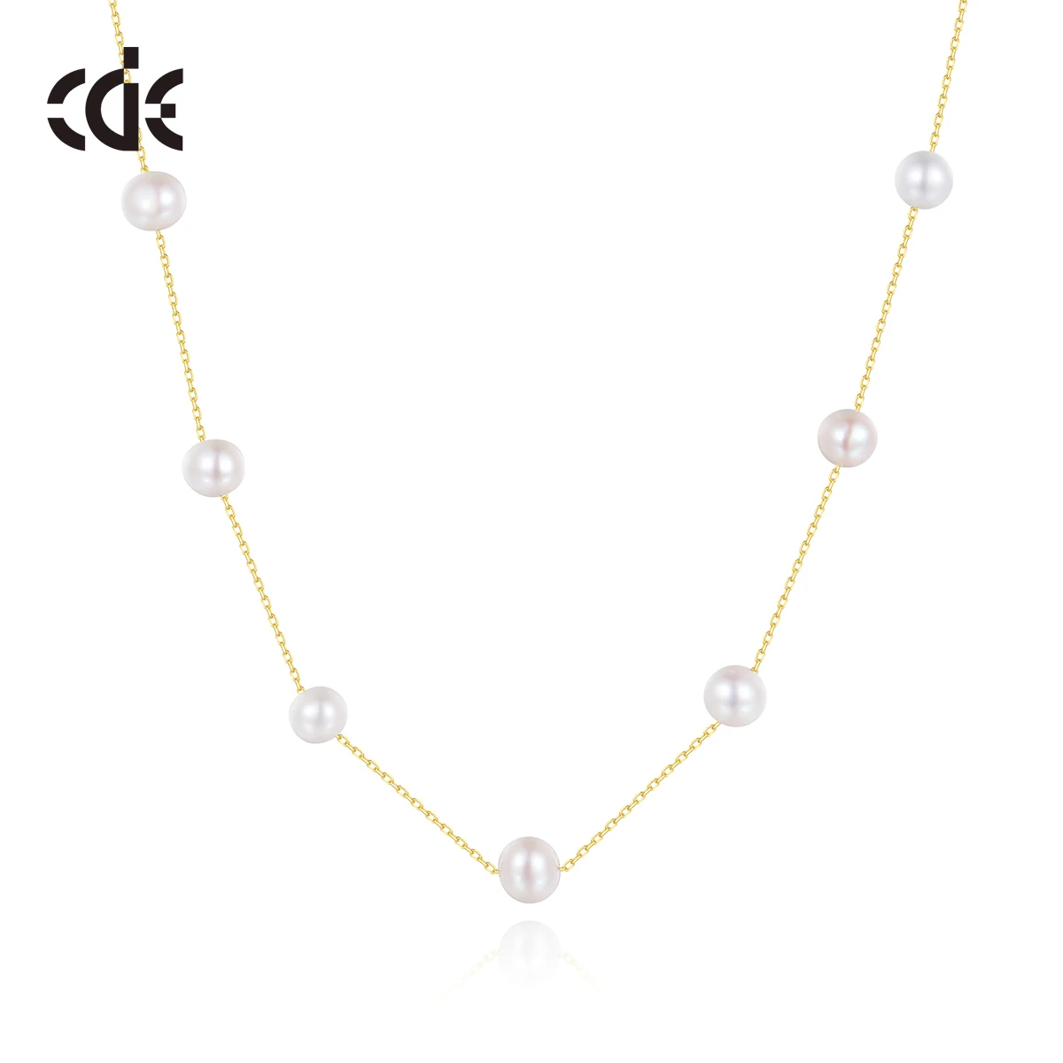 CDE WYN26 Fine 925 Sterling Silver Jewelry 14K Gold Plated Necklace Wholesale Bulk Custom Necklace Pearl Clavicle Necklace