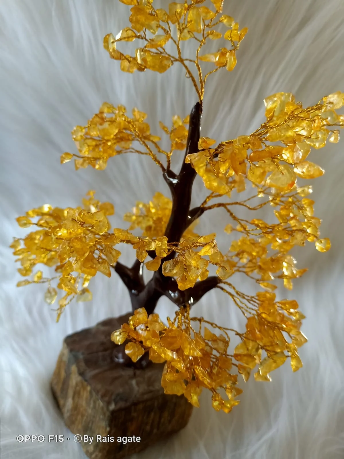 Citrine Chips Tree With Tiger Eye Raw Natural Healing Tree Decoration