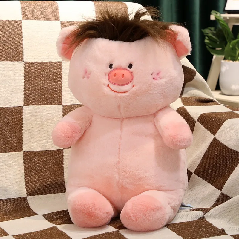 2024 Cross Border Kawaii funny doll hair pig plush toy puppy doll pillow ugly cute bear angry pig cool doll