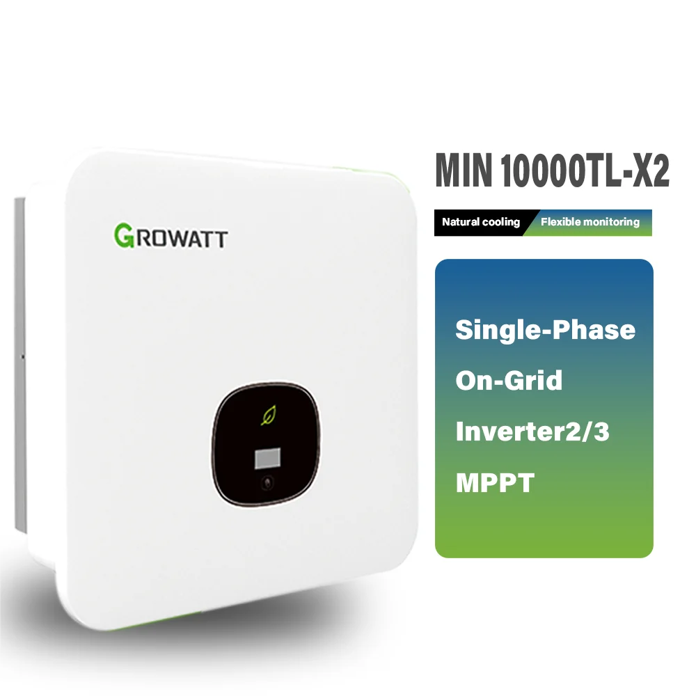 Growatt MIN 10000TL-X2 Solar Inverter 10KW 48V Single Phase On-Grid Inverter with MPPT Controller for Home supplier
