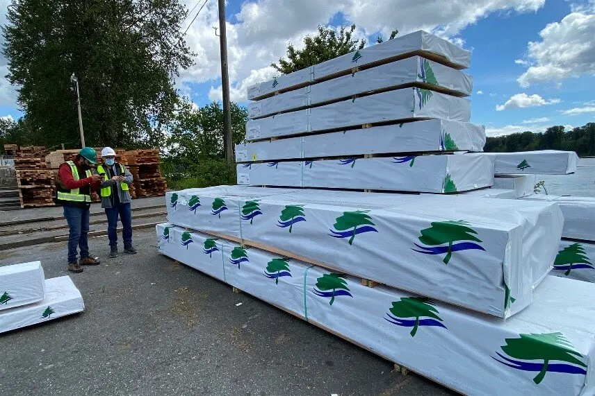 PE/PP 95gsm Waterproof Lumber Wrap Roll Sewn Lumber Cover with UV Protection and Printing Logo details