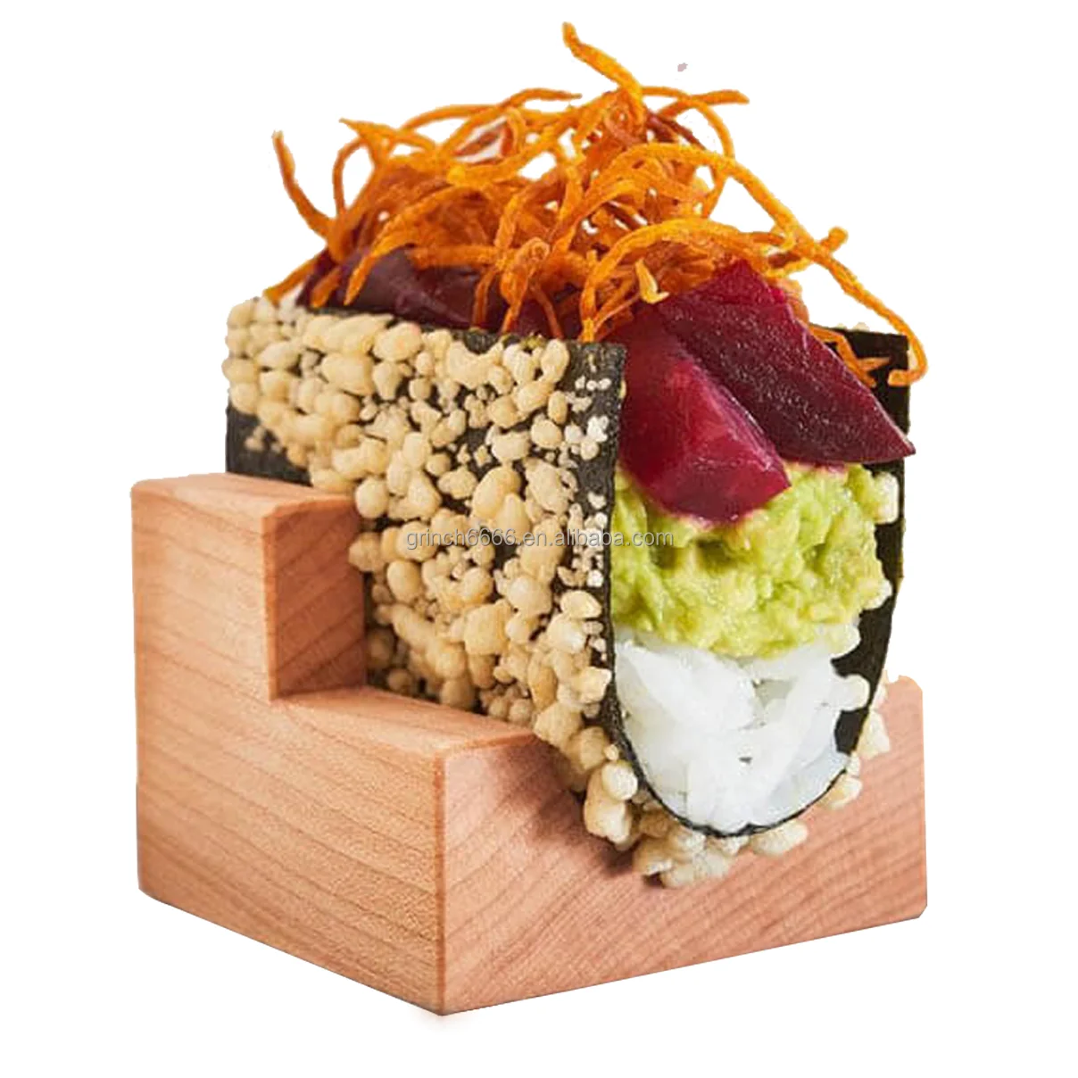 Wooden Temaki Hand Rolled Sushi Holder Cuisine Sushi Taco Stand