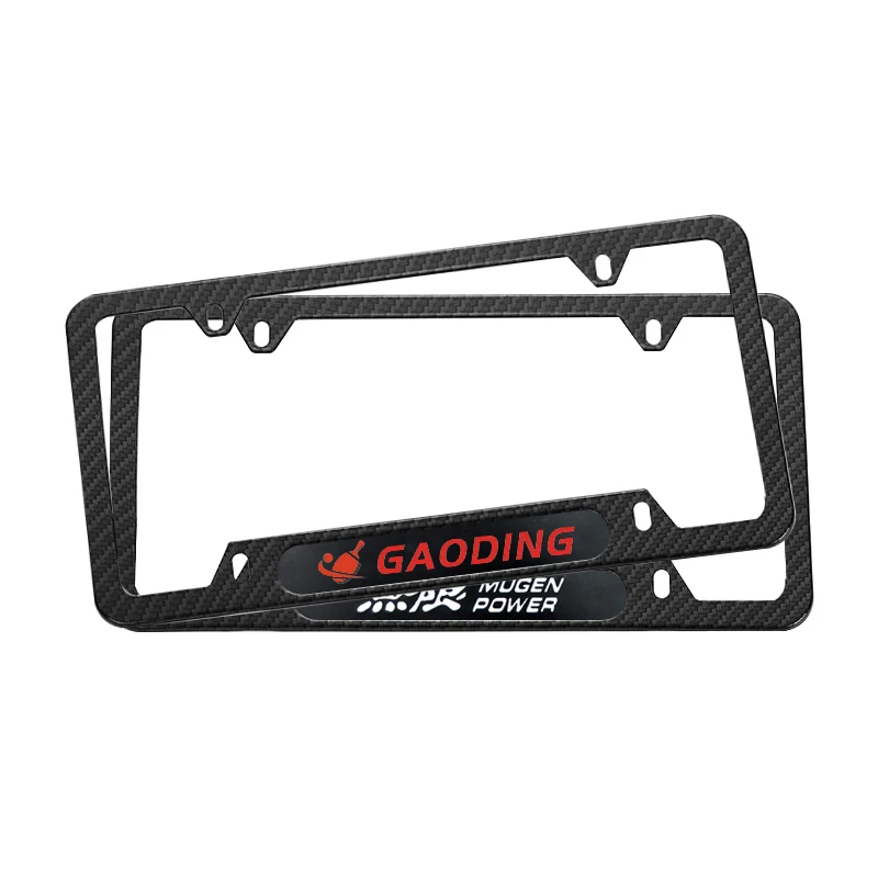 Custom logo Carbon Fiber Surface Number Plate Holder License Plate Frame details