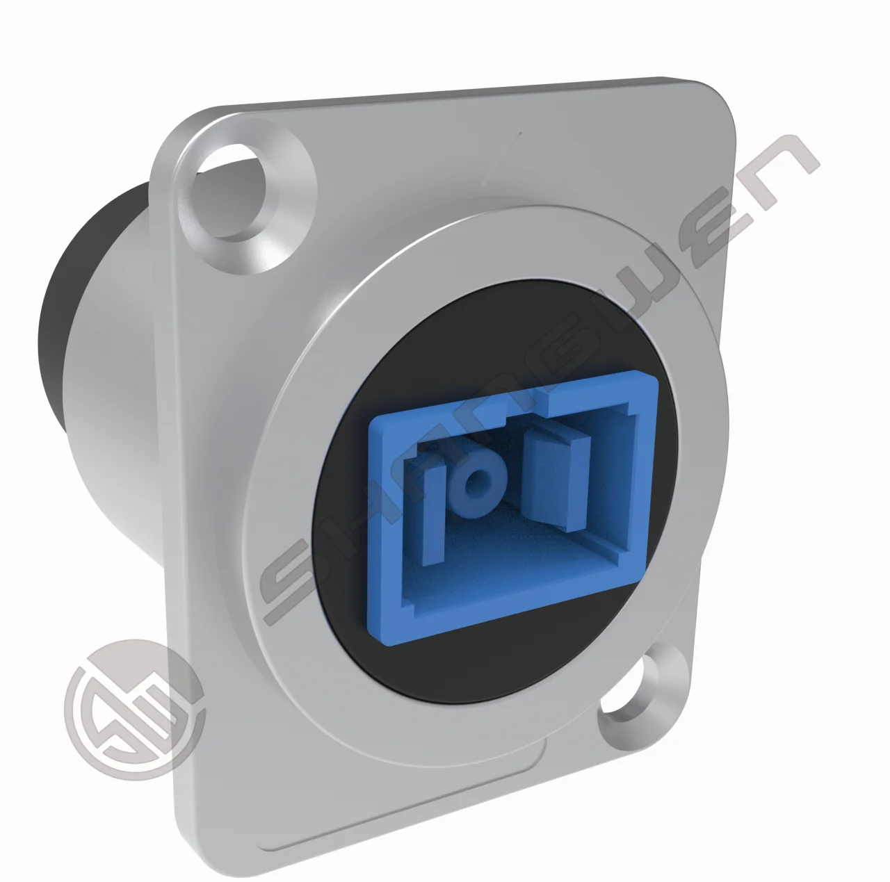 Silver Single Mode Network Female to Female SC USB Coupler Round SC Fiber Optic Panel Mount Coupler Adapter Zinc Alloy Housing