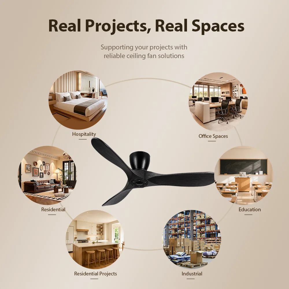 Ceiling Fan, USA, 35W(0.05hp), Solid Wood + Metal - detail 6