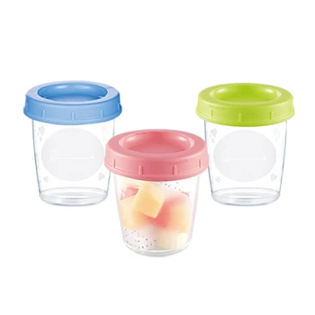 Wholesale Microwave Safe 180ml 3pcs Baby Food Storage Containers Baby Milk Storage Cup