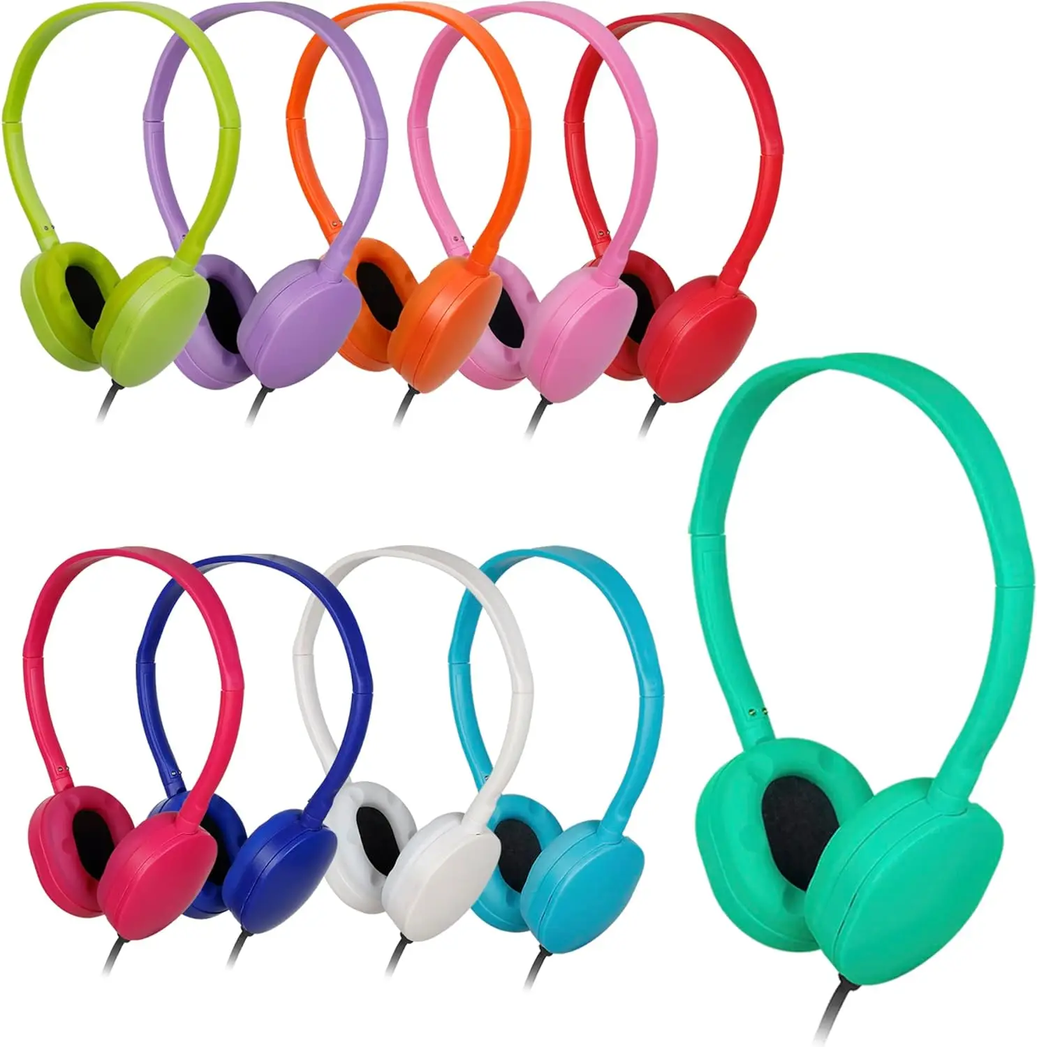 3.5MM Plug Silicon Earpads Wired Kids Headphone Child Learning Headset Colorful Over-head Headphones for OEM Logo