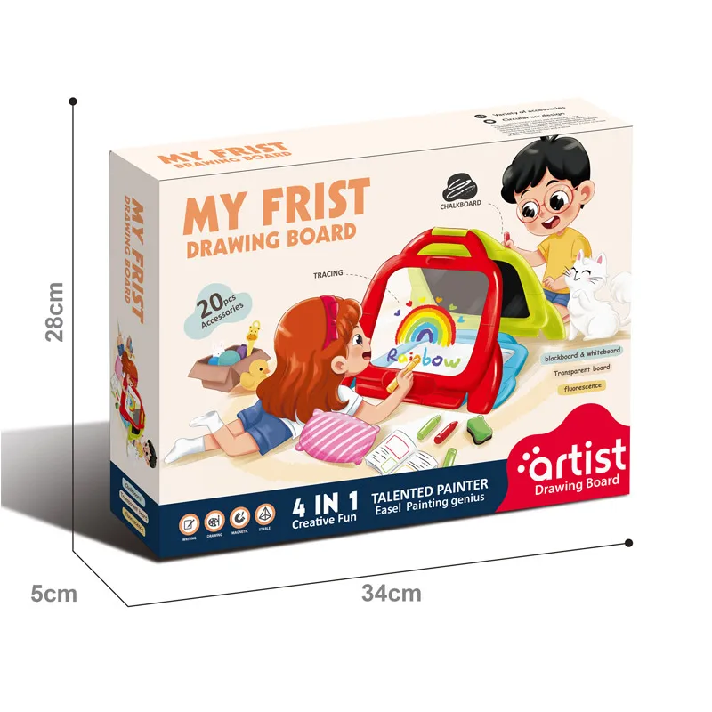 EPT New Children 4 In 1 Diy Early Education Toys Erase Board Whiteboard Color Painting Magnetic Drawing Board