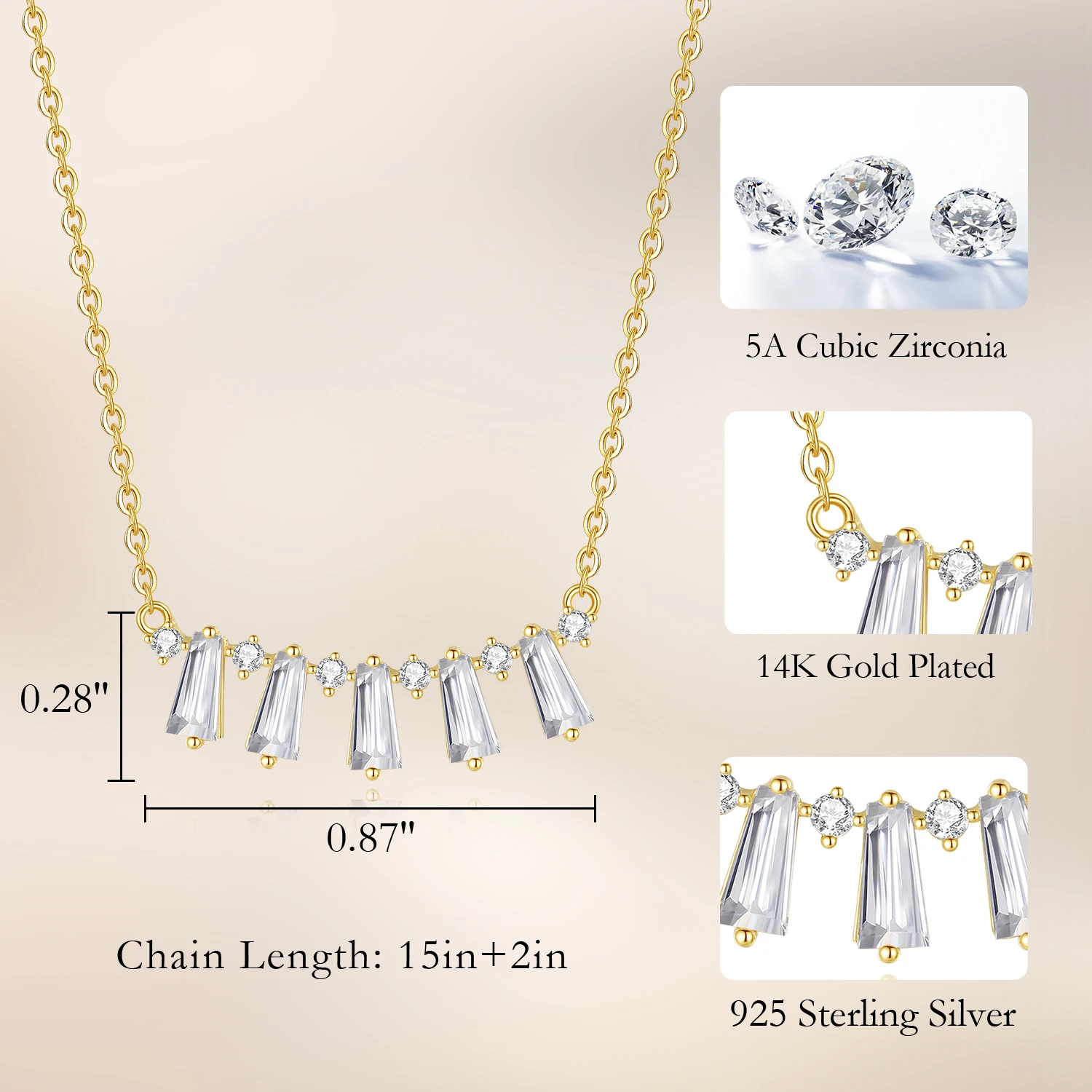 CDE CZYN010 Fine Jewelry Necklace 925 Sterling Silver Women Zircon Choker Wholesale Bulk Rhodium Plated Pendant Choker Necklace