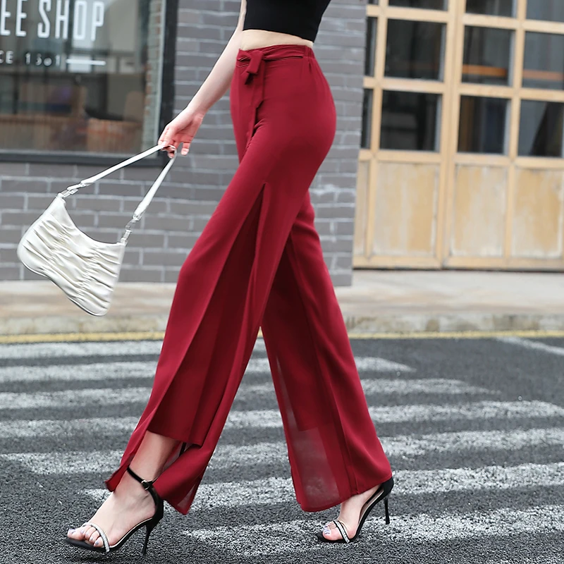 5307 Women Lace-up Two Layer High Split 