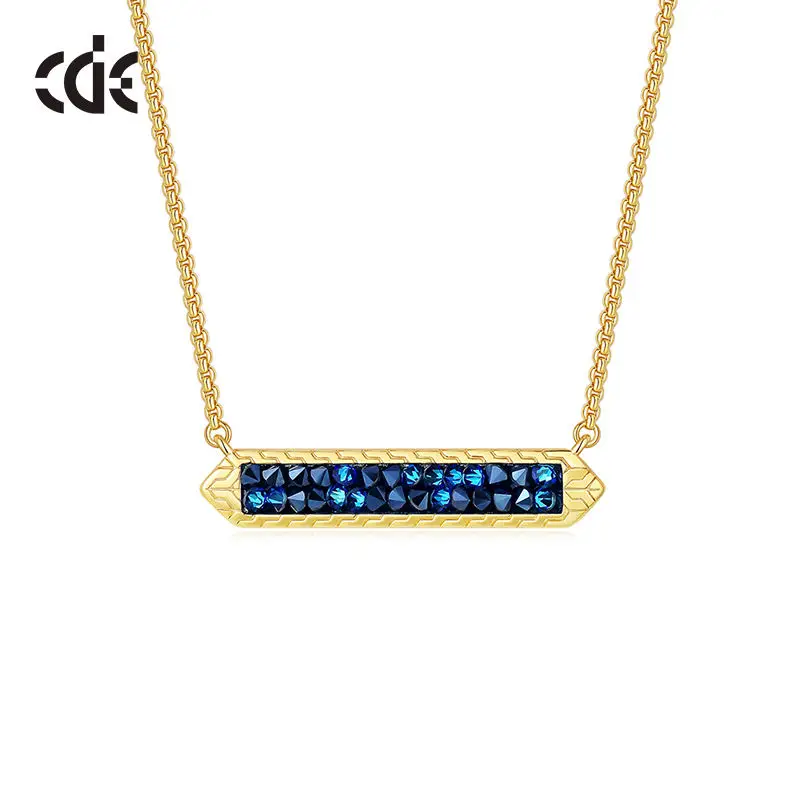 CDE N1953 Fashion Jewelry Copper Alloy Brass Necklace Wholesale 18K Gold Plated Crystal Charm Women Pendant Necklace