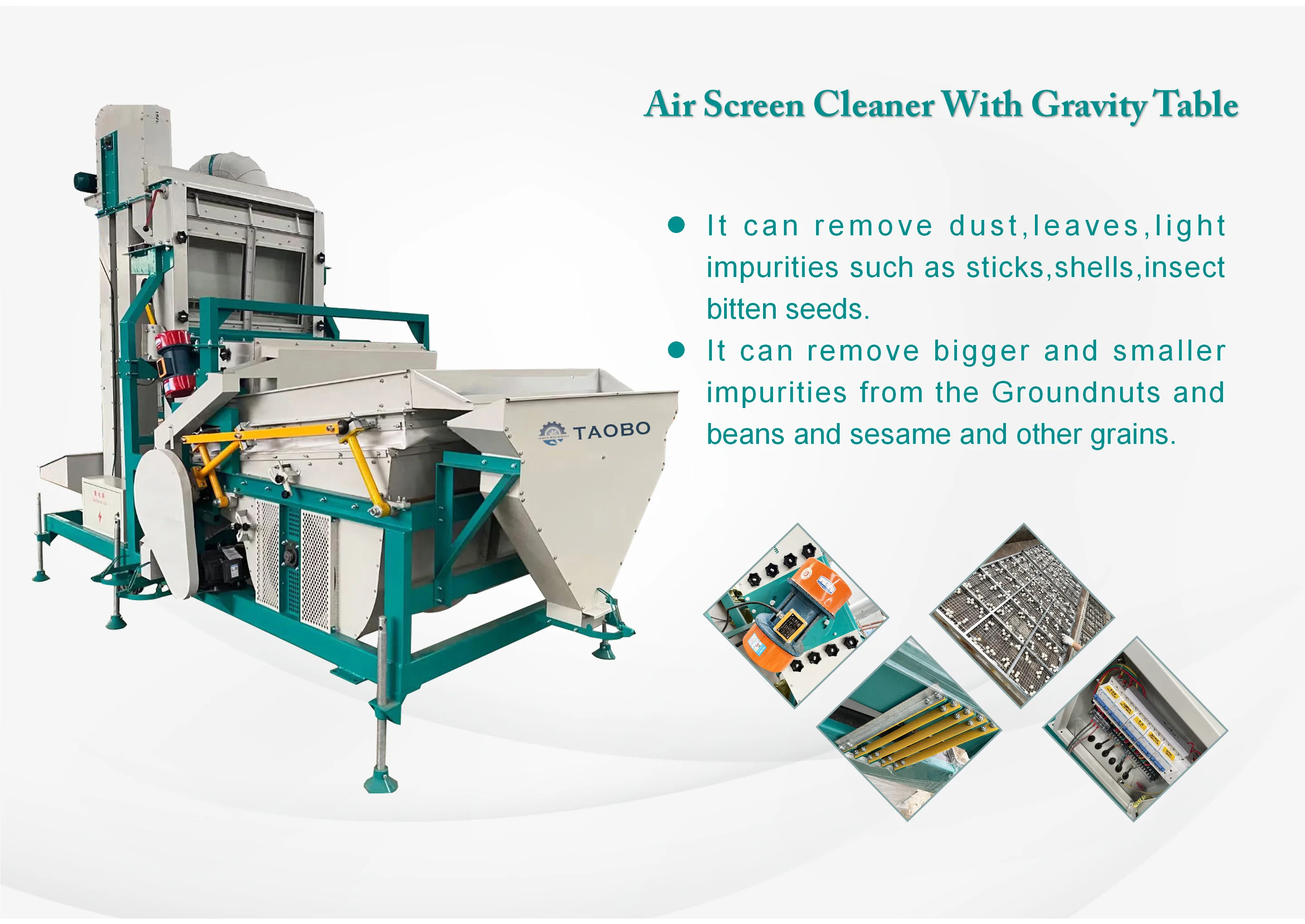 Mung Bean Red Bean Soybean Cleaning Machinery With Gravity Separator