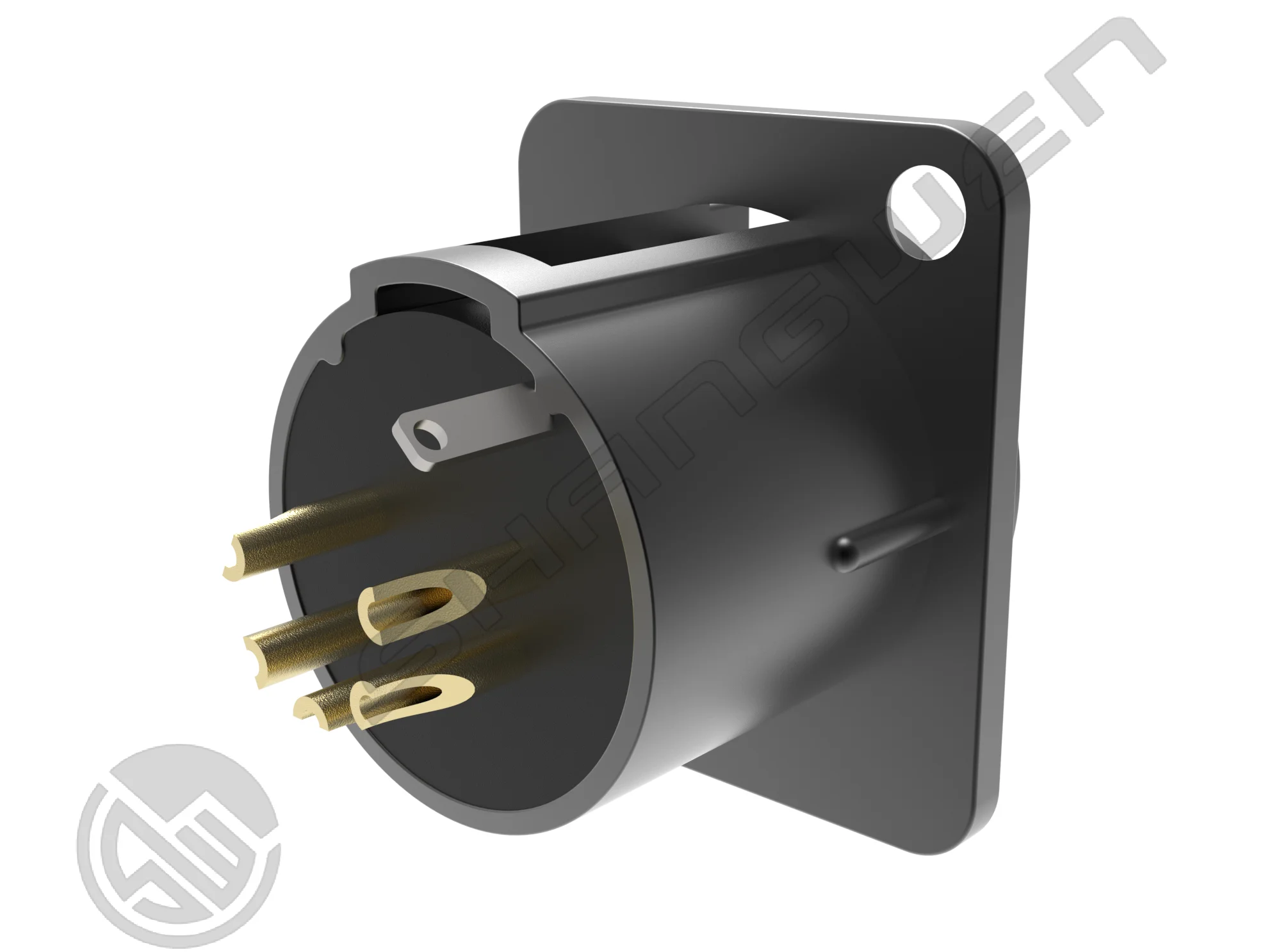 Black XLR Audio Video Female Connectors 4-Pin 4-Pole Plug Socket Zinc Alloy Housing Indoor IP40 Protection