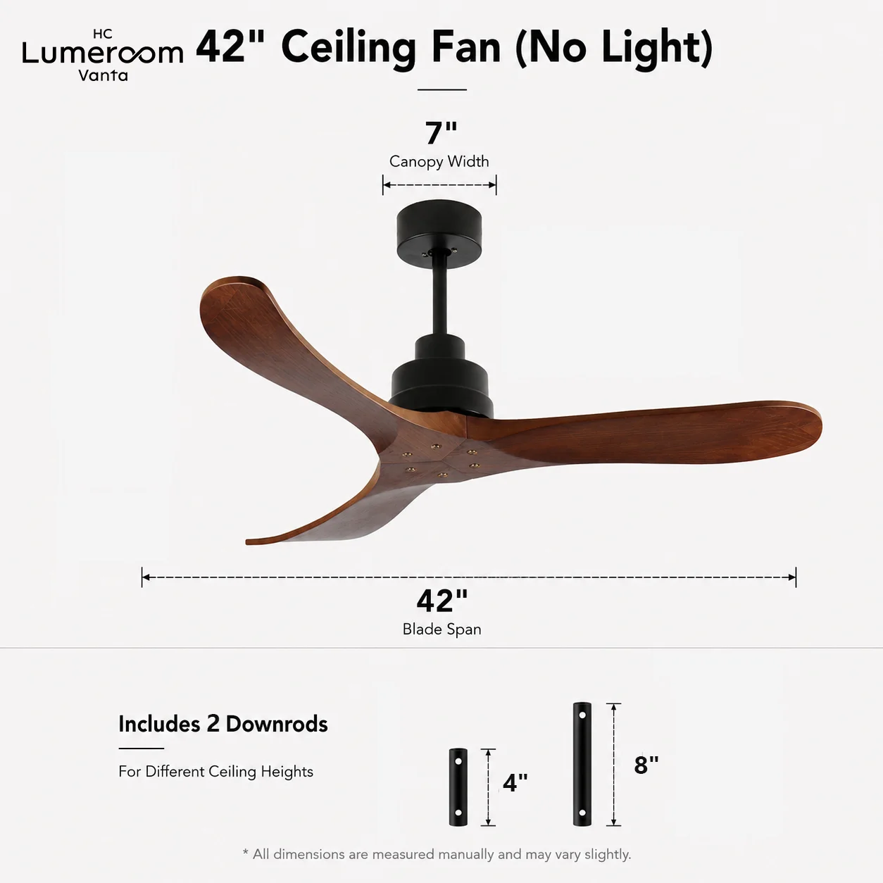 Ceiling Fan, 35W(0.05hp), Solid Wood + Metal - detail 10