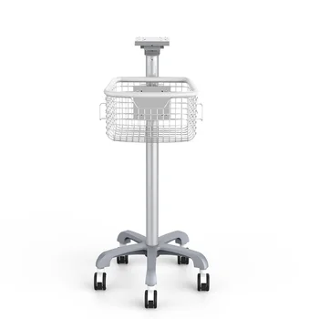 Hospital Trolley Armrest Adjustable Height Monitor ECG Machine Trolley Hospital ECG Laptop Cart