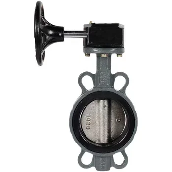 ANSI Standard Gear Operated Wafer Butterfly Valve - Soft Seal, Center Sealing, Stainless Steel Construction