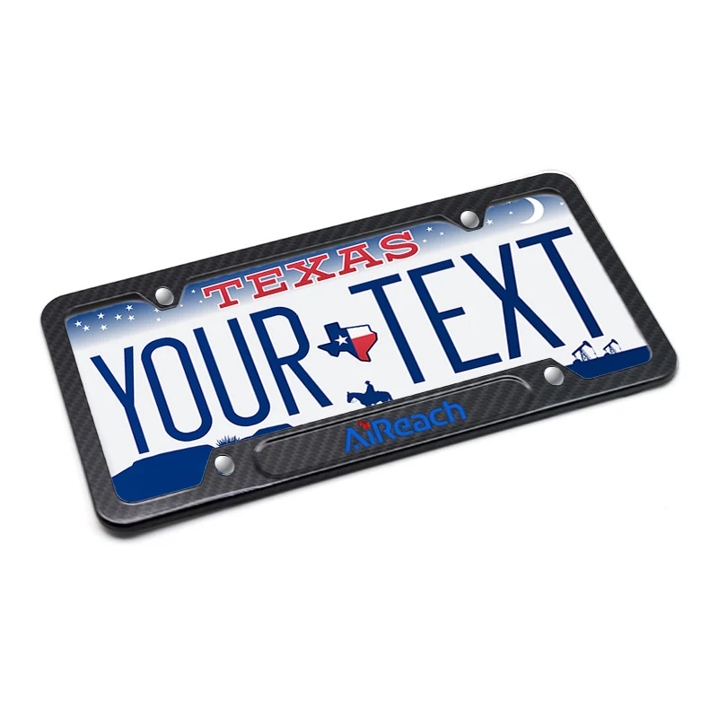 Custom logo Carbon Fiber Surface Number Plate Holder License Plate Frame supplier