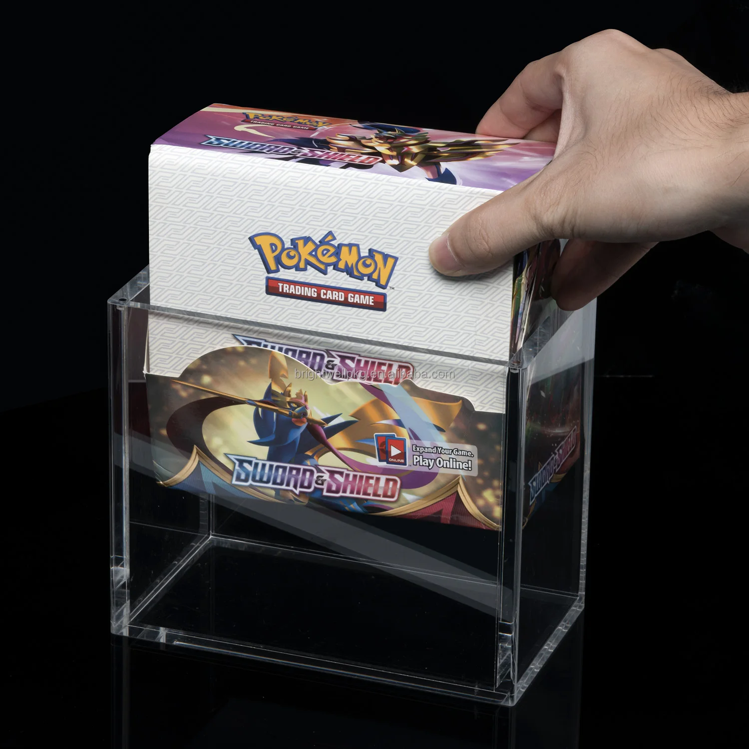 Custom Transparent Pokemon Etb Acrylic Case Magnetic Lid Acrylic