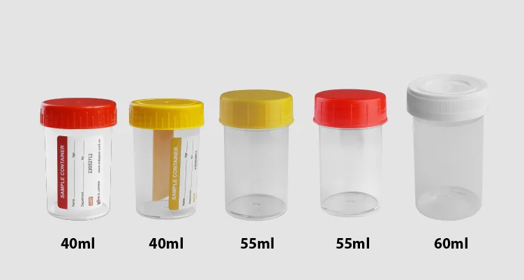 40ml Transparent Urine Test Collection With Spoon Laboratory Specimen