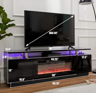 Slim Electric Insert Fireplace, 36"/42"/50"/60"/72", Wall - detail 32