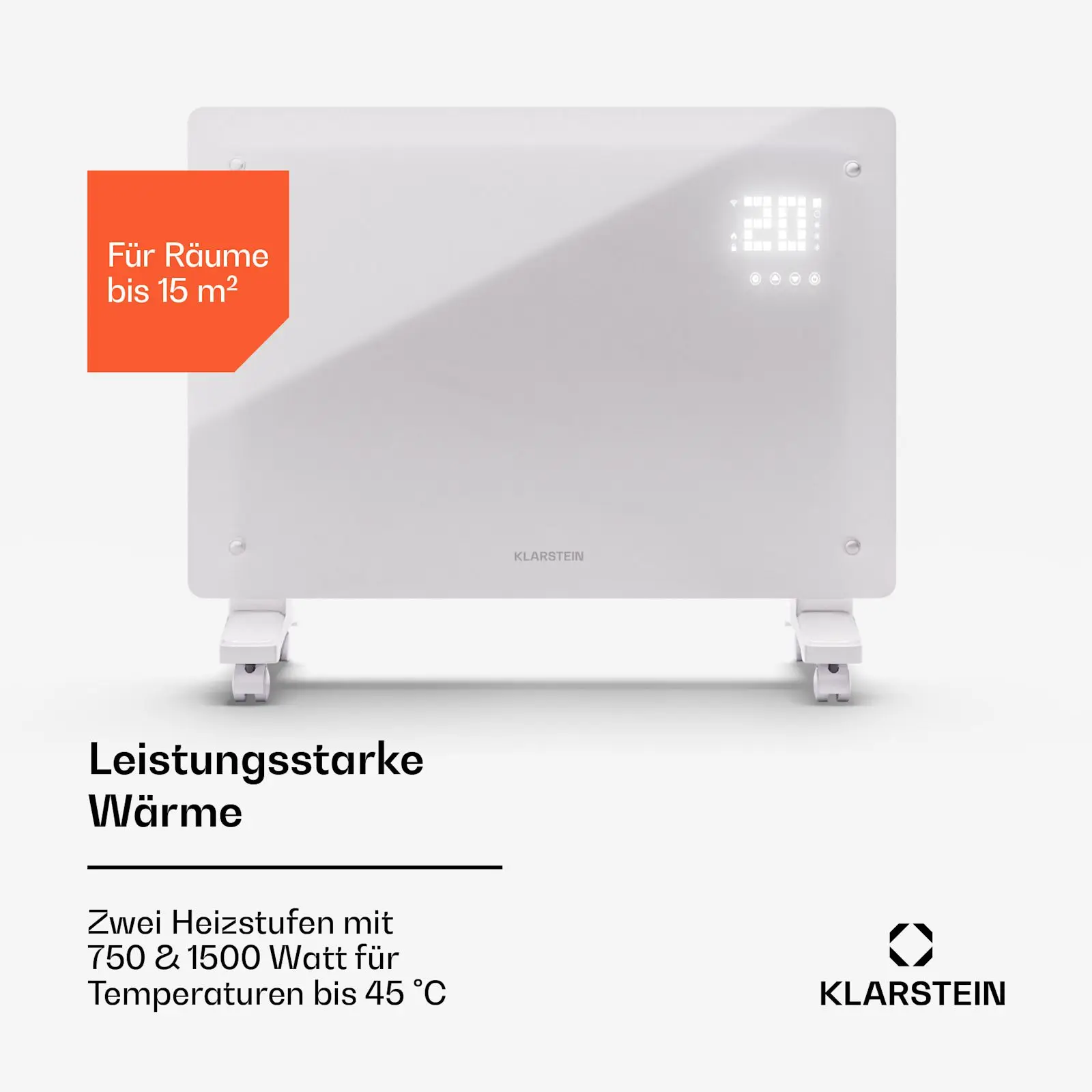 Smart Electric Convector Heater, 1500W, Wall, Portable, IP24 - detail 8