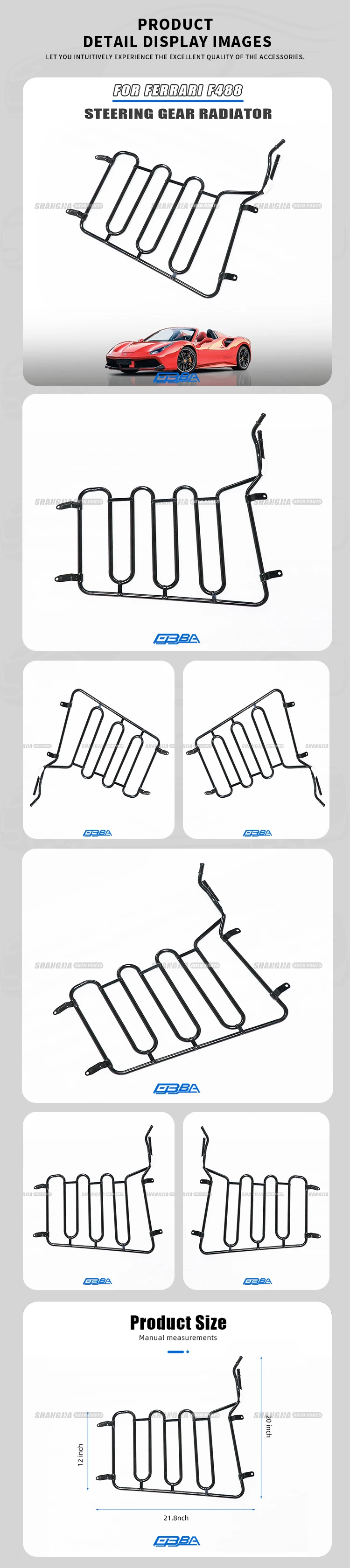 Aluminum Steering Gear Radiator For Ferrari F488 GTB Spider 308943 Heat Sink Cooler For Car Efficient heat dissipation Long Life supplier