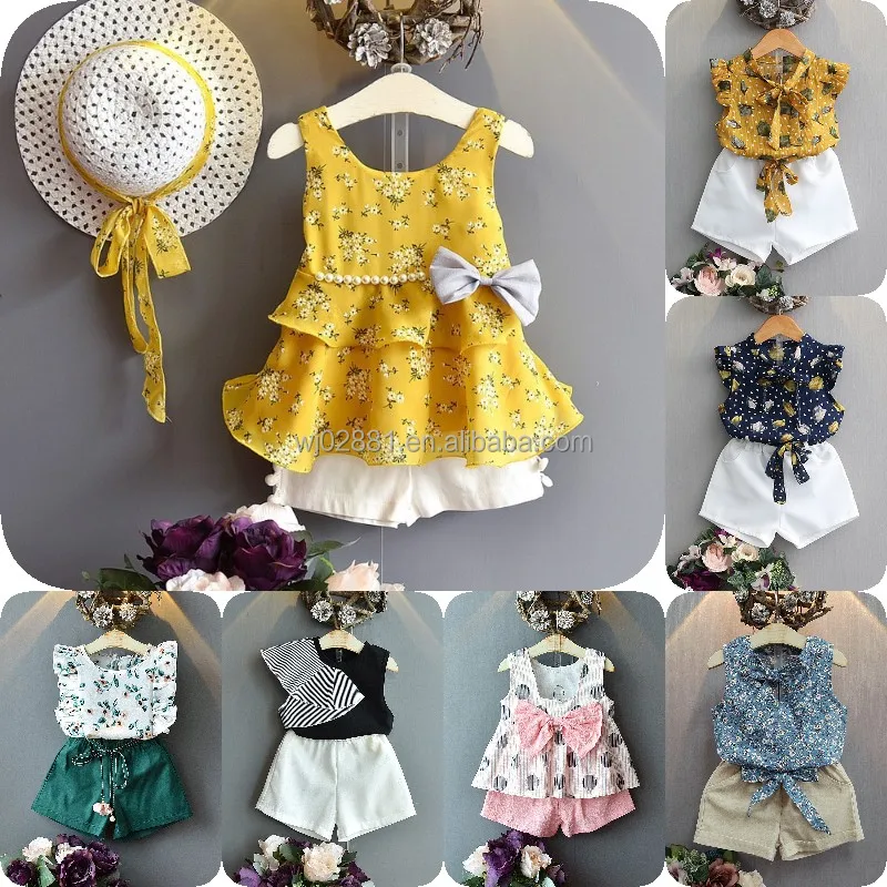 Wholesale Custom Design Dresses Girls' Ruffled Sleeve Cotton Linen Princess Party Children's Dress Girls' Summer Clothing