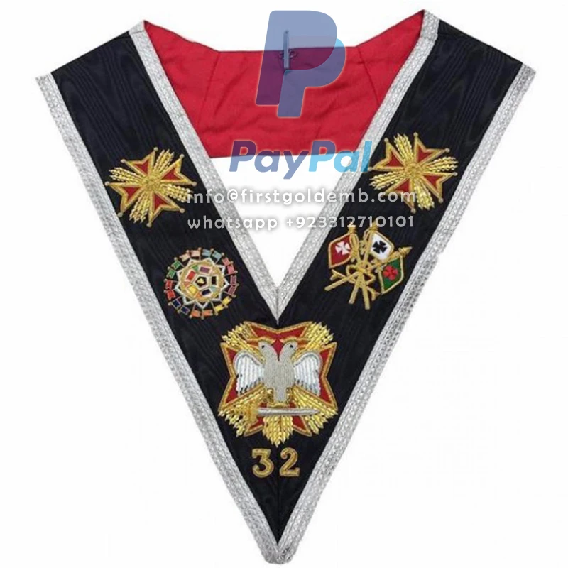 Masonic Aasr Scottish Rite 32 Degree Collar Hand Embroidered Buy