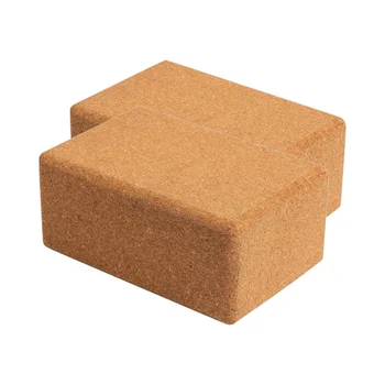 Cork Wood Yoga Blocks Wooden Brick Cube Stretch Blocks Eco-Friendly Yoga Accessories for Women Ideal for Yoga Pilates Stretching