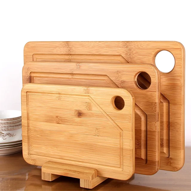 Bamboo Kitchen Chopping Block Wood Cutting Chopping Board with Juice Groove