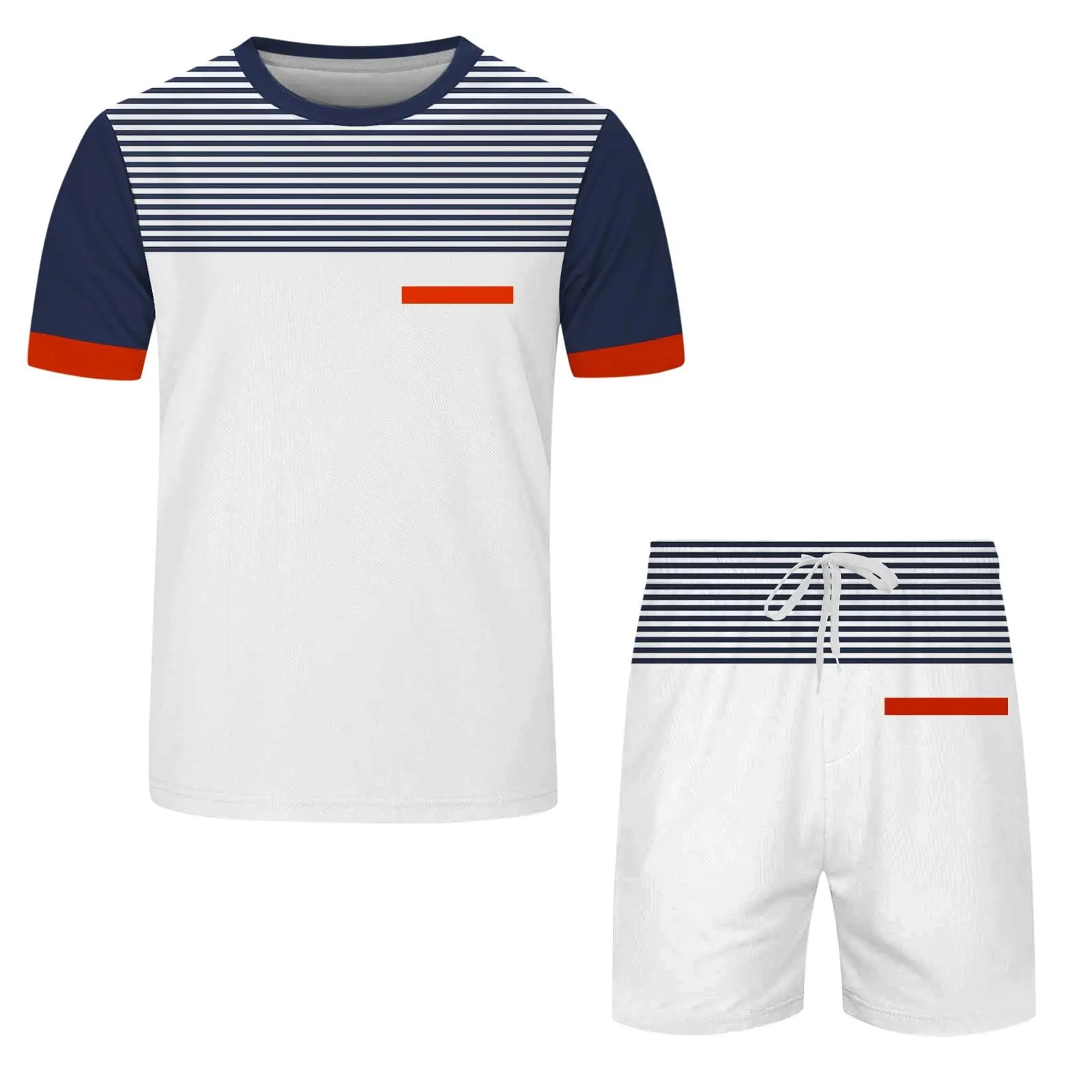 Men's Summer Big Men 2 Piece Short Sleeve T Shirts and Shorts Trendy Sets Beach Outfit Sets