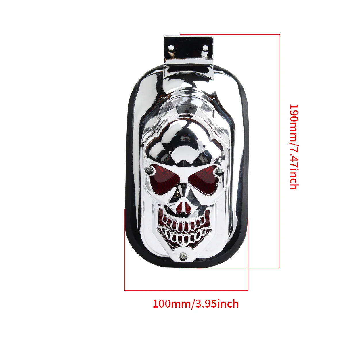 Skull Head Shape Red LED Motorcycle Tail Light with Rear Position for Enhanced Visibility