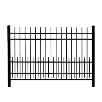 high safety steel fence panels black Metal Fence Panels High quality modern residential metal fence panels