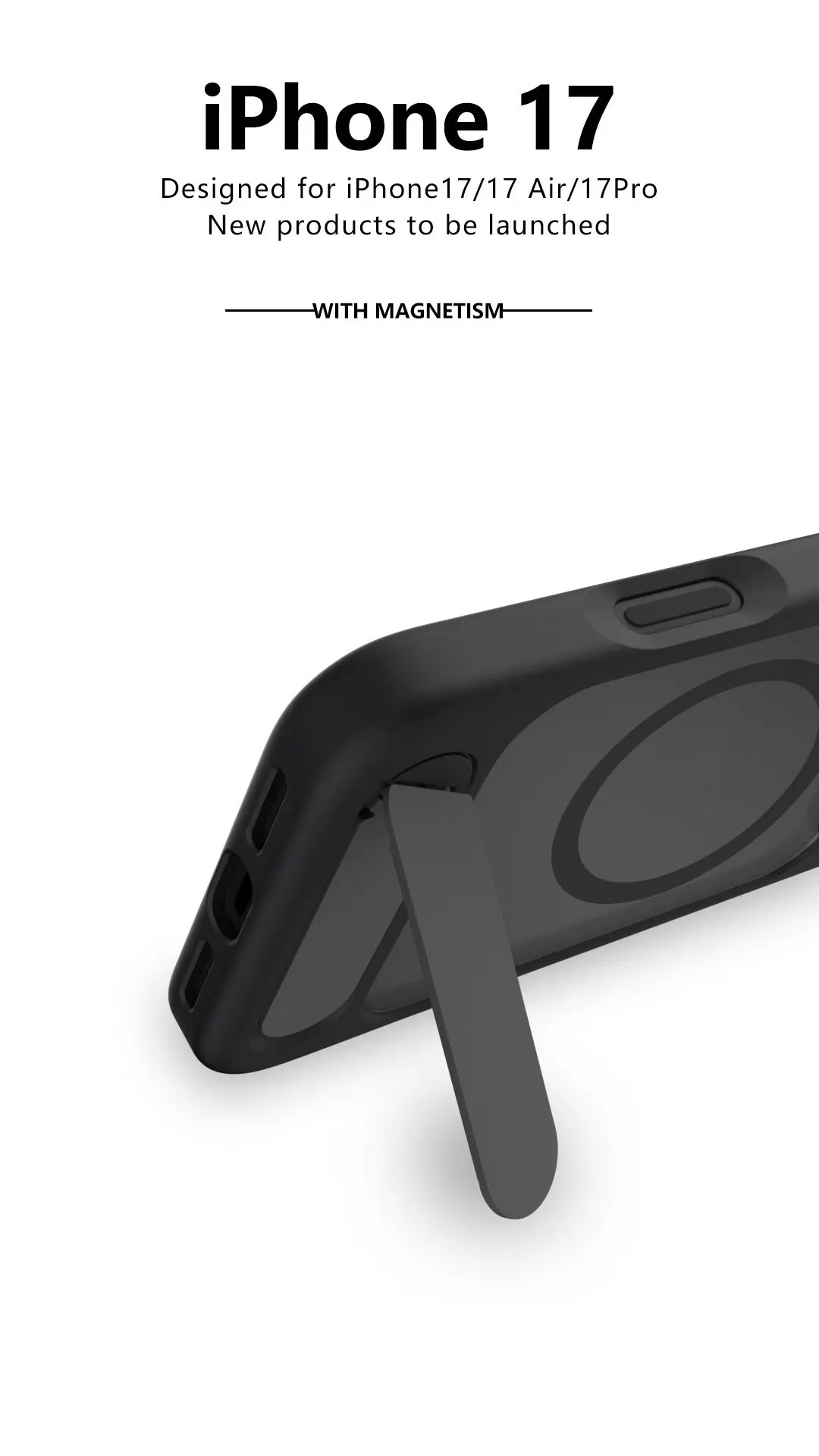 product trapezoidal stand magnetic soft touch finish phone case for iphone 17 16 series-6