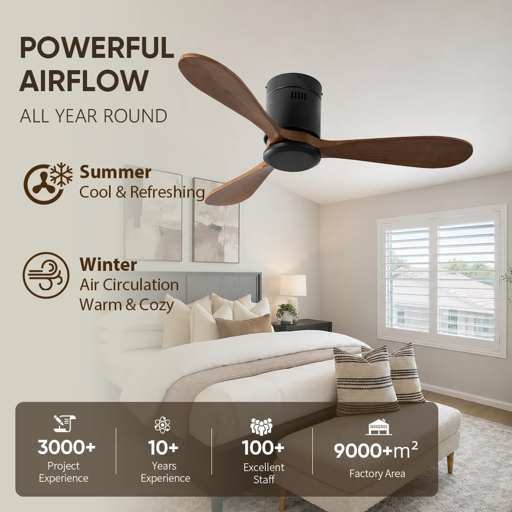 Ceiling Fan, USA, 35W, Solid Wood + Metal - detail 4