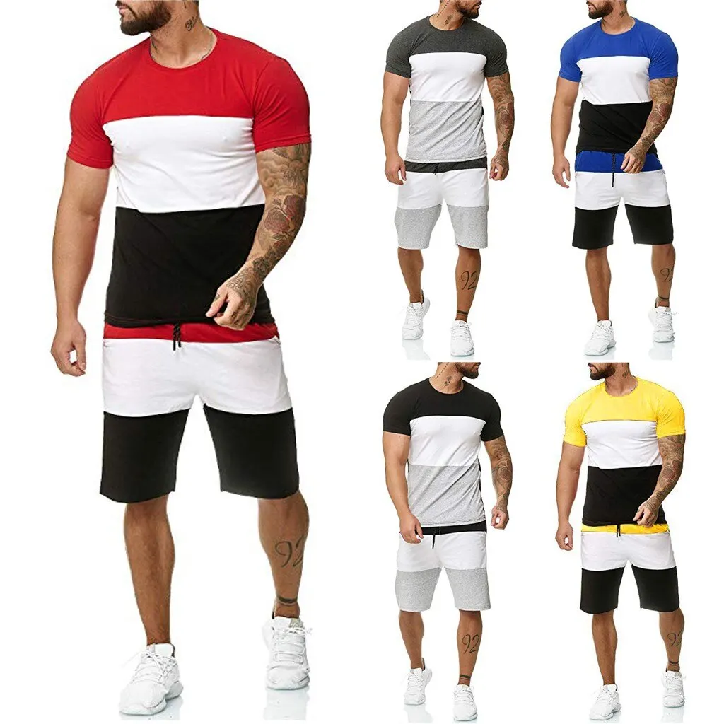 Source Summer Sportswear Men 2-Piece Polo Shirt & Shorts Summer Sports Set