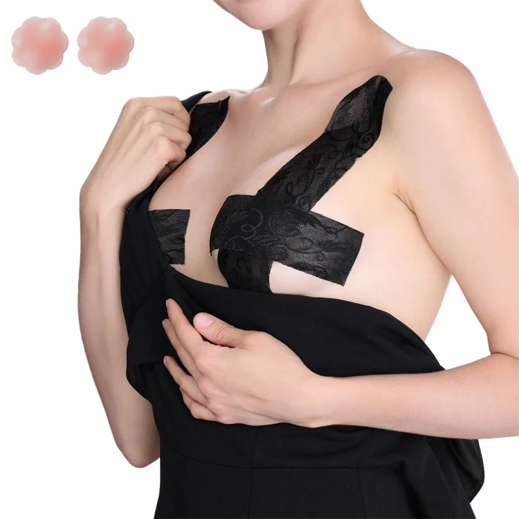 oem工厂定制防水透气胸部吊带时尚性感蕾丝设计无文胸支撑带