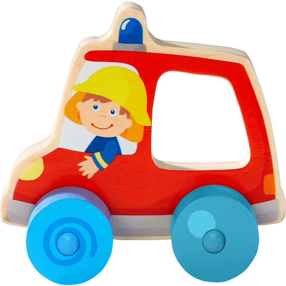 Jouets Coulissants En Bois Figurine De Voiture De Pompier Jouets Pour