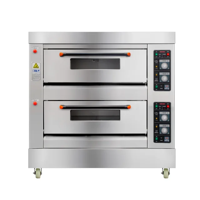 HLY-204F Hot Sale Bakery Equipment Manufacturers Commercial 1 Deck 2 Trays Pizza Bread Heating Gas Deck Oven