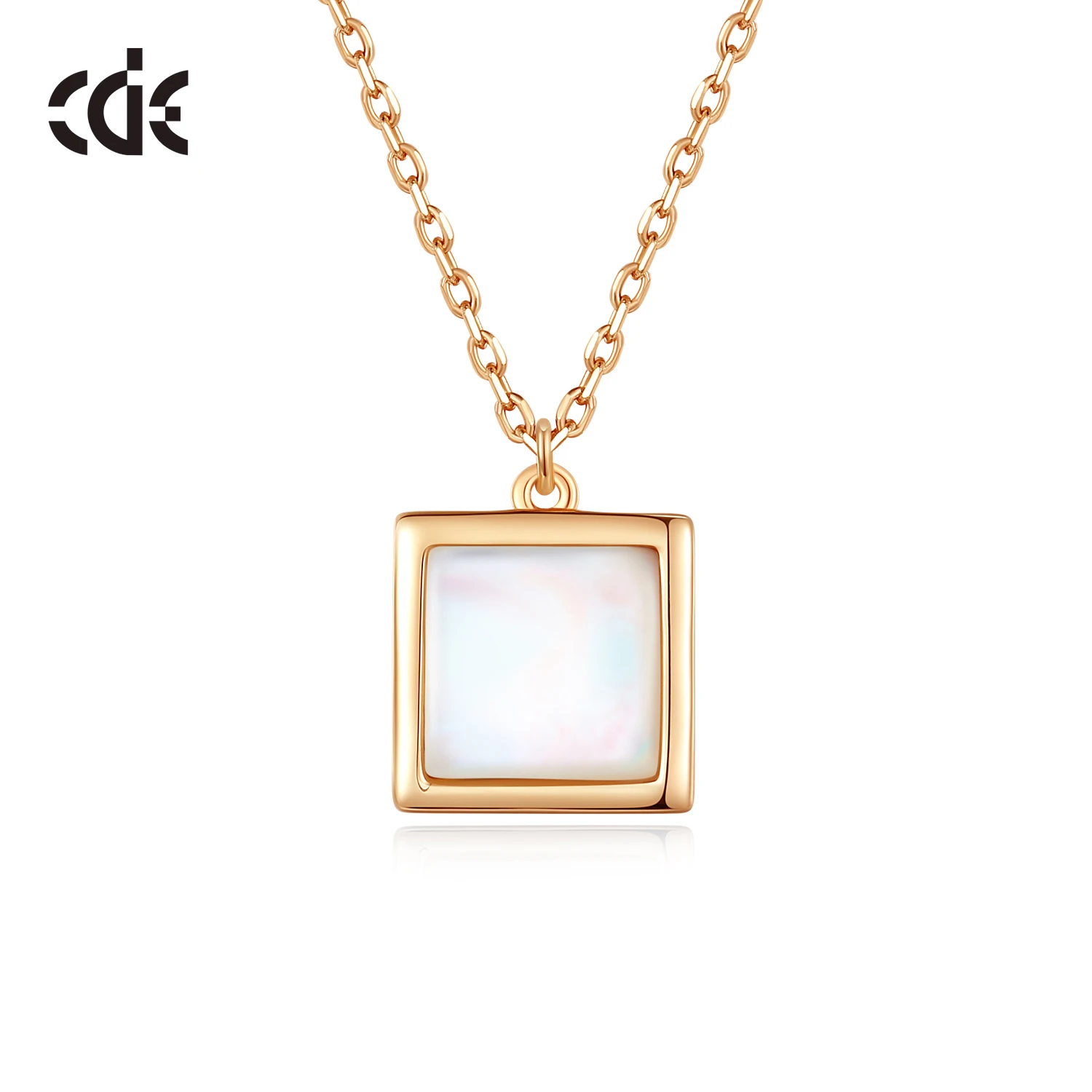 CDE YN1162 Fine Jewelry 925 Sterling Silver Necklace Wholesale Mother Of Pearl Pendant Rose Gold Plated Chain Pendant Necklace