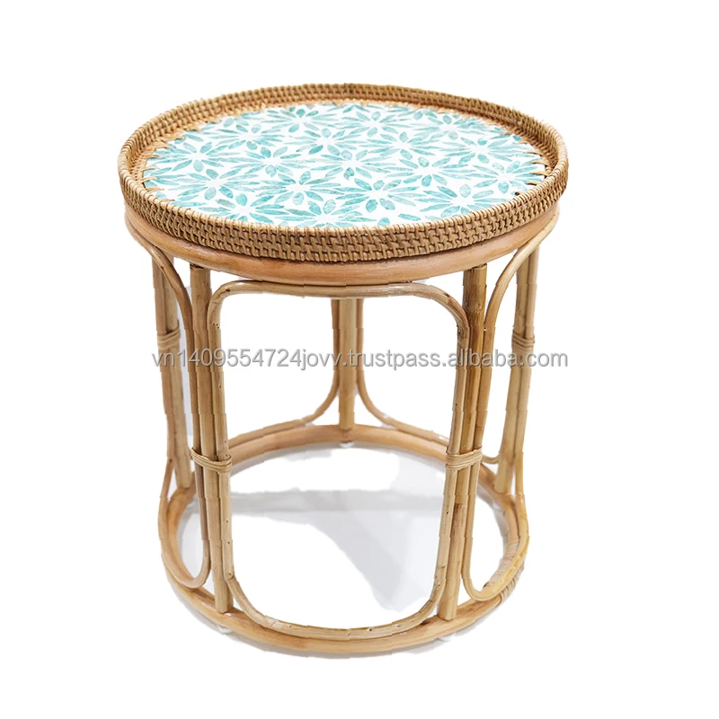 rattan side stool