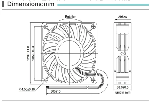 Axial Fan, 275.9CFM, 120x120x38, 24V - detail 4