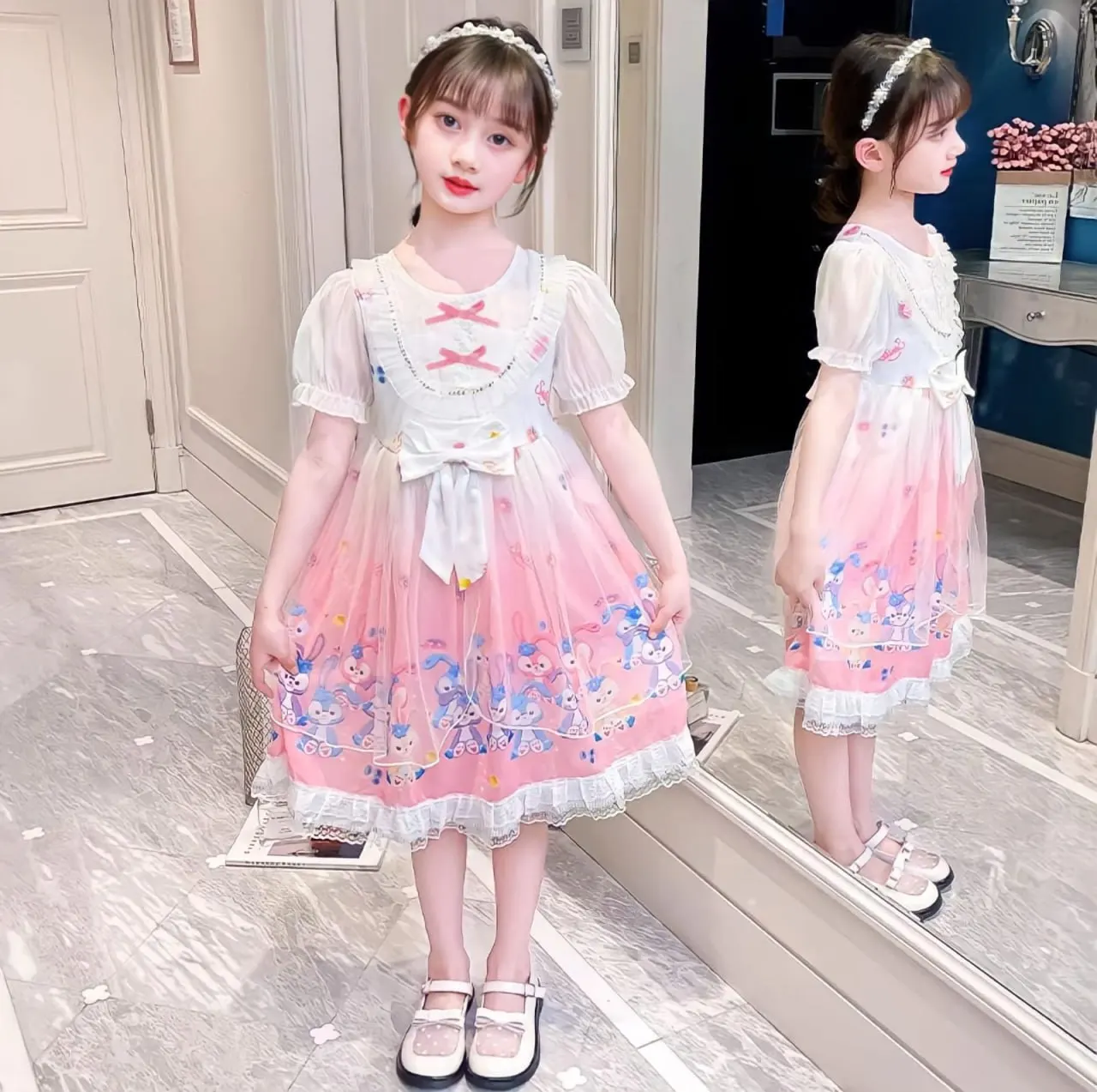 Factory Wholesale High Quality Kids Summer Clothes Kids Summer Clothes for 3-7 years Rainbow Dresses