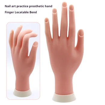 Super Soft Silicone DIY Nail Art Practice Training Model Bendable Fingers Beauty Trainer Paper Display Box Hand Shape Acrylic